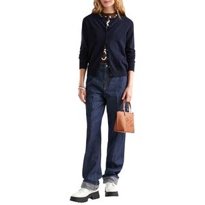 United Colors of Benetton Koreaans gebreid M/L 1035d5012 Damesvest (1 stuk), Blauw
