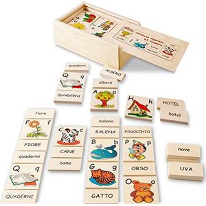 Dida - Houten puzzels voor kinderen | Educatieve spellen gemaakt in Italië | Gedacht alfabet educatieve engagement spellen