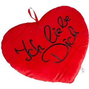 Out of the blue Pluche kussen in hartvorm I Love You, rood, 34 cm