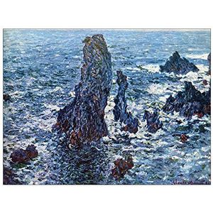 ArtPlaza Monet Claude Rocks On Belle-ILE schuifgordijn van katoen, 80 x 60 cm