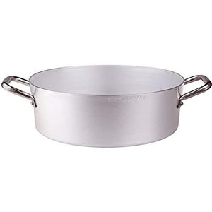 Pentole Agnelli Aluminium pan met 2 handgrepen, roestvrij staal, 26 cm