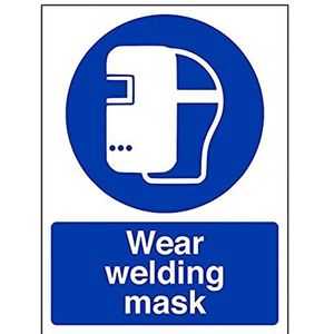 VSafety Wear 1 mm hard plastic plaat met PPE lasmasker, staand formaat 150 mm x 200 mm