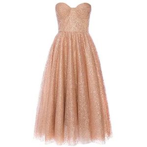 Swing Fashion Midi-jurk voor dames | Elegante jurk | Feestjurk | Avondjurk | Trouwjurk | Baljurk | Paillettenjurk | Korset | Goud | 36 (S), goud, S, Goud