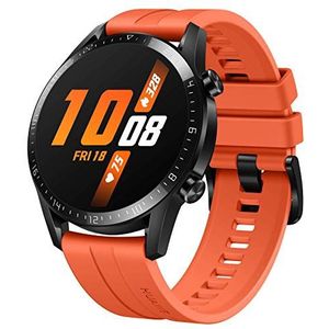 Huawei Watch GT 2 Smartwatch (AMOLED kleur 46 mm, SpO2-bewaking, hartslagmeting, muziekweergave en bluetooth-telefoon, waterdicht 5 ATM, GPS) Sunset Orange