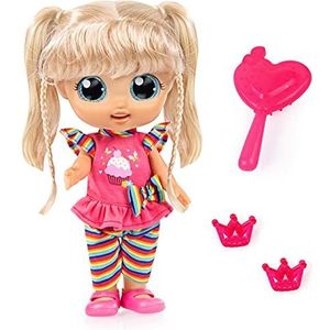 Bayer Design 93221AA City Girl pop met haar en accessoires, babypop, geeft kussen en lacht, functionele, interactieve poppen