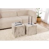 Asir - Bijzettafelset - Freesia - Marmer - Set van twee tafels