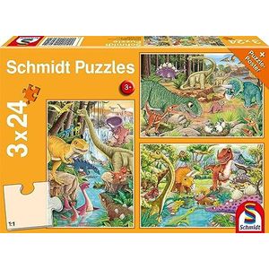 Plezier met de dinosaurus: standaard kinderpuzzel 3x24 stukjes