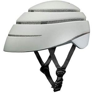 Vizierhelm voor volwassenen, stadshelm, fietshelm, scooterhelm voor heren en dames (grijs-wit, L)