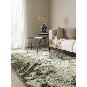 benuta Shaggy hoogpolig Whisper groen 120x170 cm | Langpolig tapijt voor slaapkamer en woonkamer tapijt, kunstvezel, groen, 120 x 170 cm