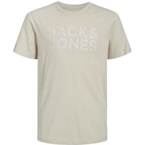 JACK & JONES JUNIOR T-shirt JJECORP van Biologisch Katoen Ecru