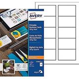 AVERY - Etui met 250 bedrukbare visitekaartjes, mat wit karton, 185 g/m², formaat 85 x 54 mm, laser/inkjetdruk, (C32010-25)