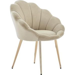 BAÏTA Fauteuil Koraal Beige Fluweel met Gouden Voetstuk