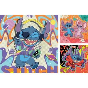 Ravensburger - Kinderpuzzel - Set van 3 puzzels 49 stukjes - De hele dag spelen/Disney Stitch - Meisje of jongen vanaf 5 jaar - Hoogwaardige puzzel - 3 posters inbegrepen - Avontuur - 12001070