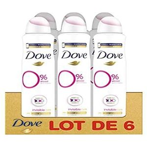 Dove Deodorantspray voor dames, 0% onzichtbaar, anti-irritatie en anti-vingerafdruk, alcoholvrij, bescherming en verzorging, 48 uur (6 x 200 ml)