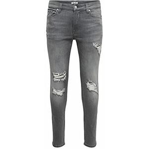 ONLY & SONS ONSWarp Life Skinny Jeans voor heren, used grey, Denim Grijs