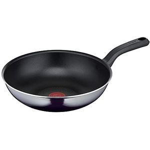 Tefal D52619 Resist Wok 28 cm | titanium anti-aanbaklaag | temperatuurweergave | eenvoudige reiniging | Flame Protect-technologie | zwart