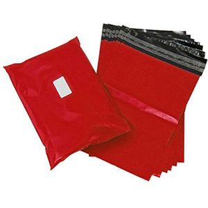 Triplast 200 plastic verzendtassen, 15,2 x 22,9 cm, rood