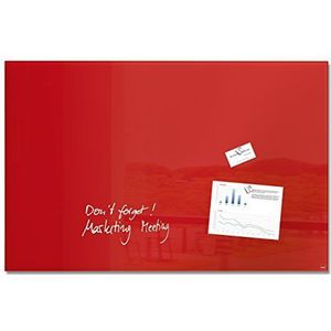 SIGEL Artverum GL142 glazen magneetbord, 100 x 65 cm, rood, glas