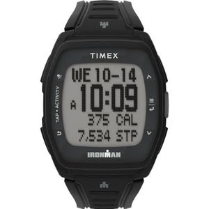 Timex Ironman TW5M56000 Outdoorhorloge voor heren met siliconen band, 41 mm, zwart, sportief, zwart., Sportief