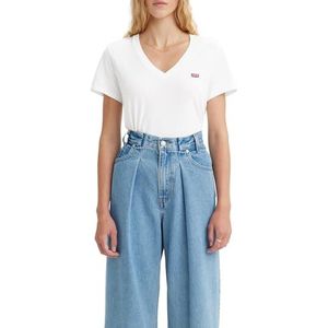 Levi's 2 x witte V-hals + T-shirt voor dames (2 stuks), T-shirt met V-hals, wit en wit