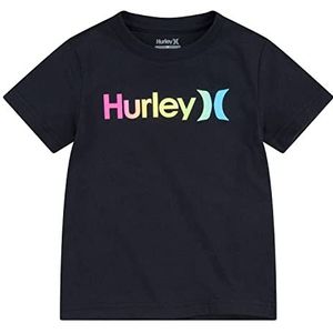 Hurley One and Only grafisch T-shirt voor kinderen, Zwart (Multi)