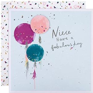 Hallmark Grote verjaardagskaart voor nichtje – klassieke kleurrijke ballonnen ECM25554891