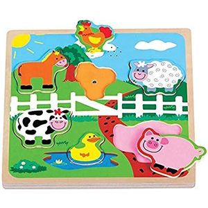 Lelin Toys - 30526 – puzzel met geluid van hout – boerderij