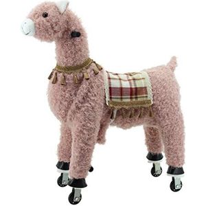 Sweety Toys 11391 grote roze alpaca op rollen voor 4 tot 9 jaar