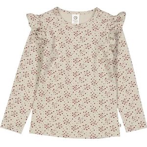Müsli by Green Cotton Love Frill L/S T T-shirt voor meisjes, Zacht groen/cabernet