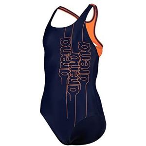 arena Girl's zwempak Swim Pro Back Graphic L eendelig badpak meisjes, Navy-Nespola