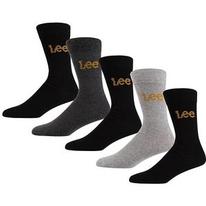 Lee Lee Smart Crew Uniseks sokken in zwart/grijs/marineblauw | Lage sokken voor dames en heren Lee Smart Crew Unisex Sokken, zwart/grijs gemêleerd/marineblauw/antraciet gemêleerd