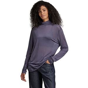 G-STAR RAW Essential Mock Loose shirt met lange mouwen voor dames, paars (Dk Grape 9908-800), S, paars (Dk Grape 9908-800)