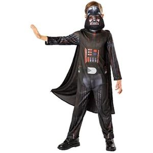 Rubies Darth Vader kostuum voor kinderen, jumpsuit, bedrukt, cape en masker, officiële Star Wars, duurzaam kostuum Green Collection voor carnaval, Kerstmis, verjaardag, feest en Halloween.