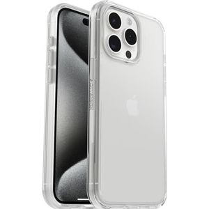 OtterBox Symmetry Clear beschermhoes voor iPhone 15 Pro Max, valbescherming, dunne bescherming, ondersteunt 3 x meer vallen dan militaire standaard, transparant