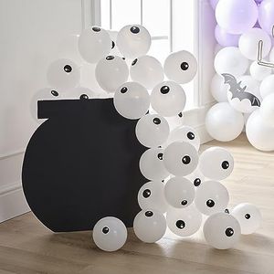 Ginger Ray 60 stuks ronde zwart-witte ballonnen voor Halloween-feestdecoratie