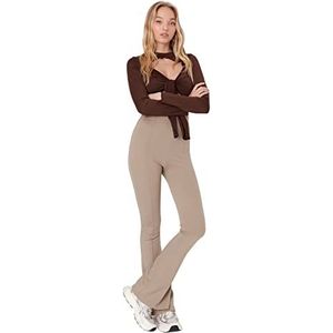 Trendyol Skinny broek normale taillehoogte voor dames, kleur vison, M, nertskleur