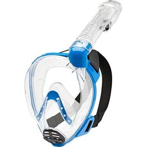 Cressi Baron Full Face Mask Volgelaatsmasker, snorkelmasker, uniseks, transparant/blauw, M/L