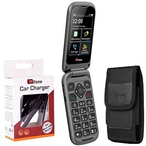 TTfone TT970 Whatsapp 4G touchscreen voor senioren toetsen, groot formaat, mobiele telefoon met klep, met 8 MP camera en compatibel met hoortoestellen en noodoproepknop