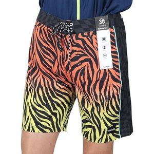 Hurley M Phtm FL AC Zebra herenshorts, 18 inch, integraal oranje