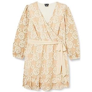 CITY CHIC Robe grande taille en dentelle Fly Away pour femme, Nude/Ivoire, 42 grande taille