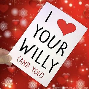 PC58 verjaardagskaart met opschrift ""I Love Your Willy and You"" voor echtgenoot, vriend, fantasiekaart, verjaardagskaart, kerstkaarten