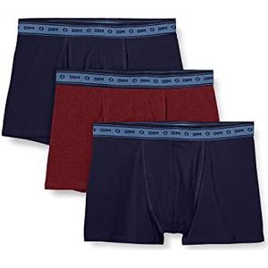 Dim Boxershorts voor heren, groen, biologisch katoen, milieuvriendelijk, 3 stuks, Denim blauw/wijnrood/denim blauw