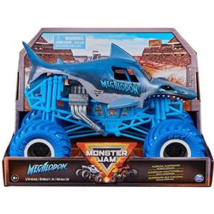 Monster Jam, Megalodon Monster Truck Verzamelvoertuig van spuitgegoten metaal, schaal 1:24, kinderspeelgoed voor meisjes en jongens