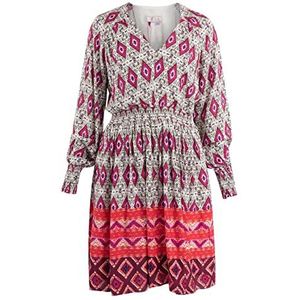 threezy Robe midi pour femme 19323096-TH01, rouge multicolore, taille S, Robe midi, S