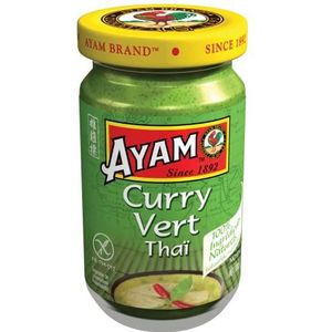 AYAM Groene currypasta | 100% natuurlijke ingrediënten | authentieke smaken | gemakkelijk te koken | Thaise curry | gezonde voeding | glutenvrij | lactosevrij | zonder conserveringsmiddelen - 100 g -