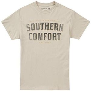 Southern Comfort Heren T-shirt met Soco-logo, Natuurlijk wit.