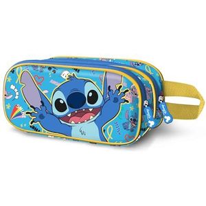 Disney Dubbel 3D-etui, eenheidsmaat, Lilo en Stitch blauw, Dubbele 3D-etui