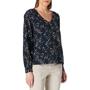 TOM TAILOR Denim Damesblouse met lange mouwen 26430 blauw stippen S, 26430, blauw gestippeld