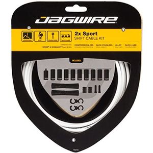 Jagwire 2 x Sport Shift Kit schakelknoppen en kabels, uniseks, volwassenen, wit, Eén maat