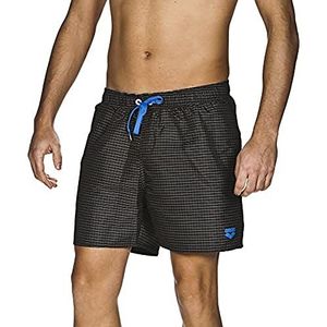arena Yarn Dyed Boxer zwemshorts voor heren, sneldrogend, trekkoord, zijzakken, zacht materiaal, zwart/wit (501)